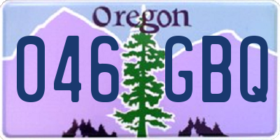 OR license plate 046GBQ