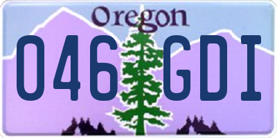 OR license plate 046GDI