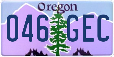 OR license plate 046GEC