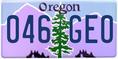 OR license plate 046GEO