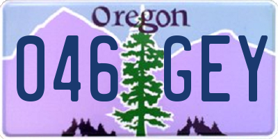 OR license plate 046GEY