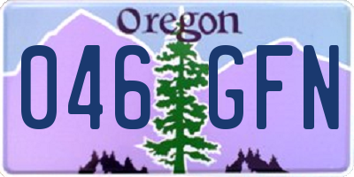 OR license plate 046GFN