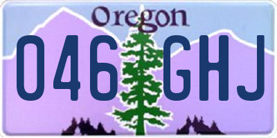 OR license plate 046GHJ