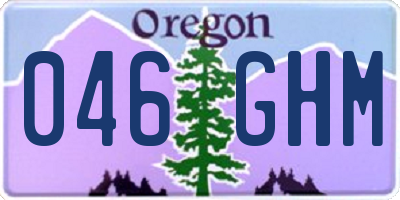 OR license plate 046GHM