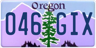 OR license plate 046GIX