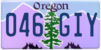 OR license plate 046GIY