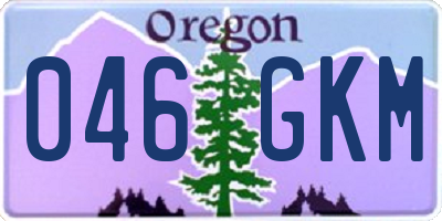 OR license plate 046GKM