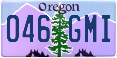 OR license plate 046GMI