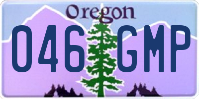 OR license plate 046GMP