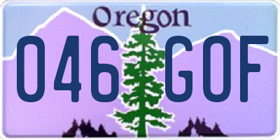 OR license plate 046GOF