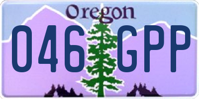OR license plate 046GPP