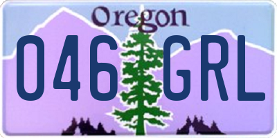 OR license plate 046GRL