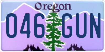 OR license plate 046GUN