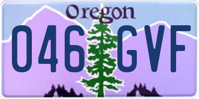 OR license plate 046GVF
