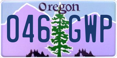 OR license plate 046GWP