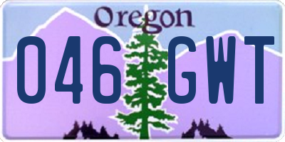 OR license plate 046GWT