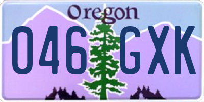 OR license plate 046GXK
