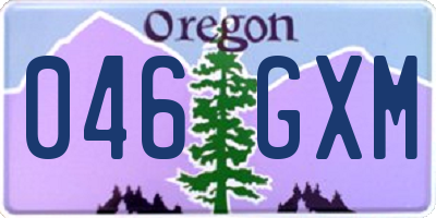 OR license plate 046GXM