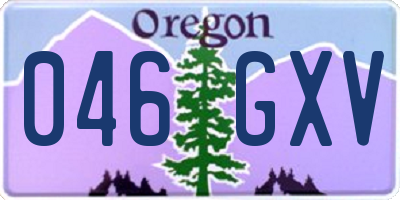 OR license plate 046GXV