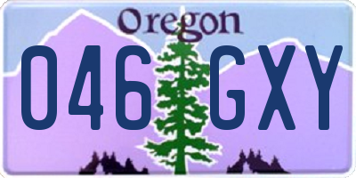 OR license plate 046GXY