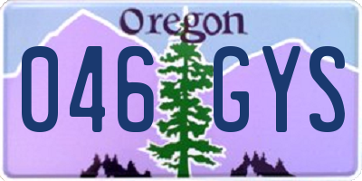 OR license plate 046GYS