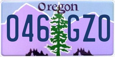OR license plate 046GZO