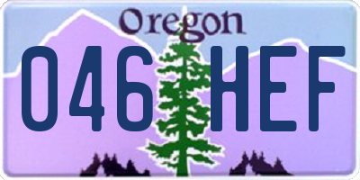 OR license plate 046HEF