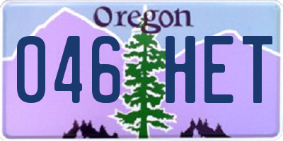 OR license plate 046HET