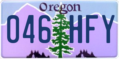 OR license plate 046HFY