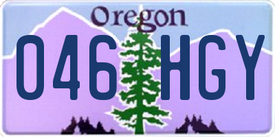 OR license plate 046HGY
