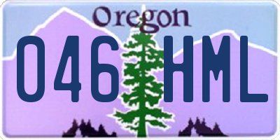 OR license plate 046HML