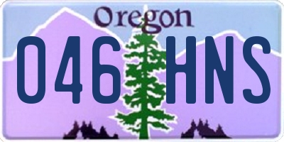 OR license plate 046HNS