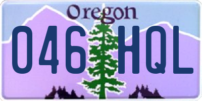 OR license plate 046HQL