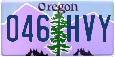 OR license plate 046HVY