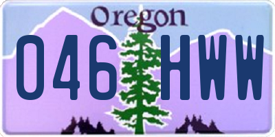OR license plate 046HWW