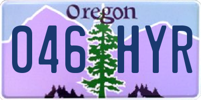 OR license plate 046HYR