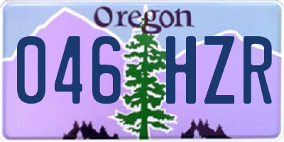 OR license plate 046HZR