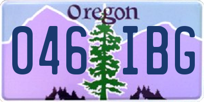 OR license plate 046IBG
