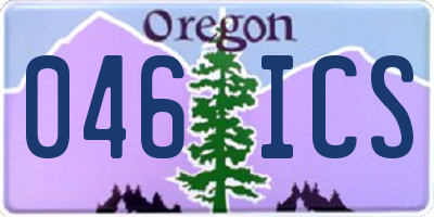 OR license plate 046ICS