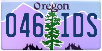 OR license plate 046IDS