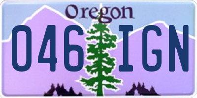 OR license plate 046IGN