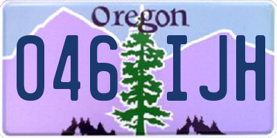 OR license plate 046IJH