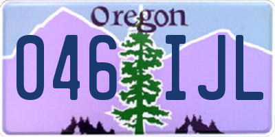 OR license plate 046IJL