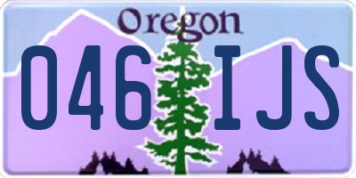 OR license plate 046IJS