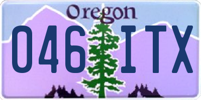 OR license plate 046ITX
