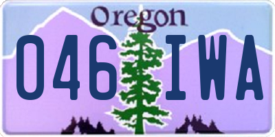 OR license plate 046IWA