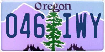 OR license plate 046IWY