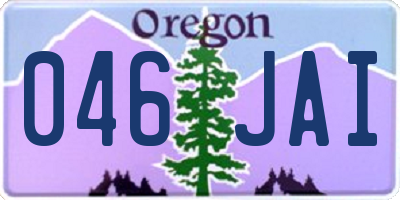 OR license plate 046JAI