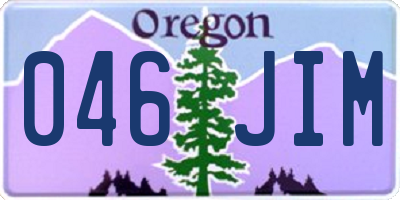 OR license plate 046JIM
