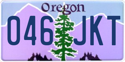 OR license plate 046JKT